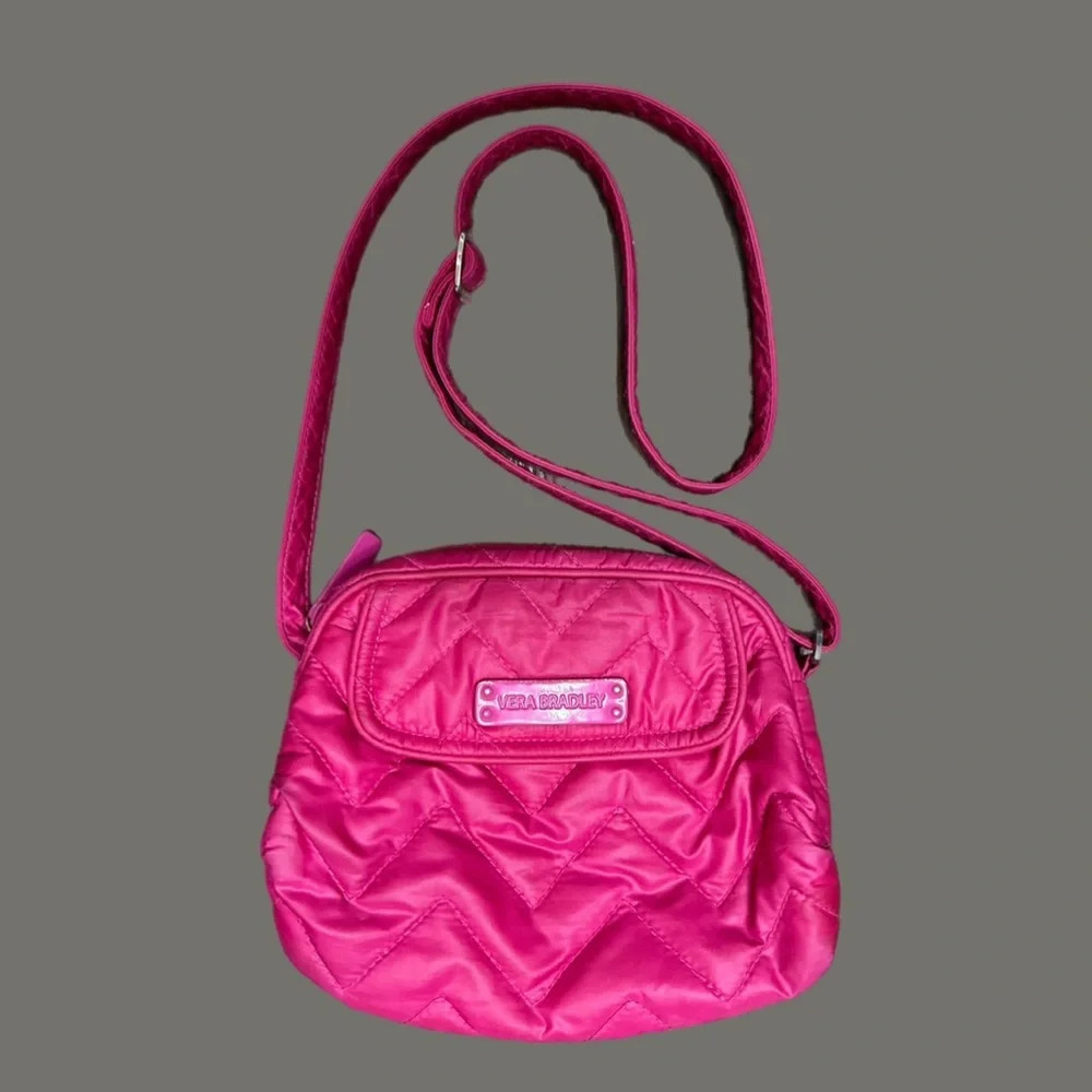 Vera Bradley hot pink quilted puffy crossbody purse